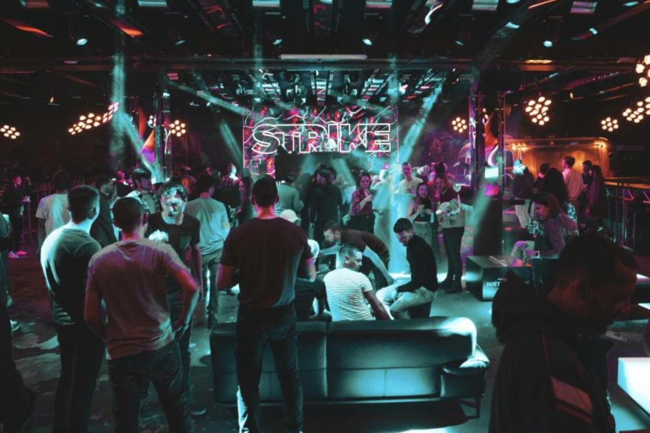 One of the newest nightclubs in ski resorts on our list, STRIKE in Tignes.